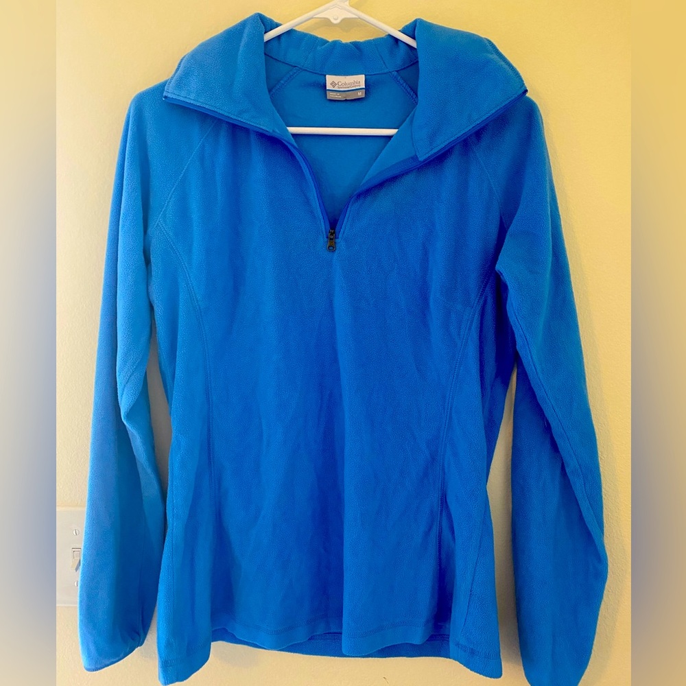 Columbia fleece half zip pullover blue size medium